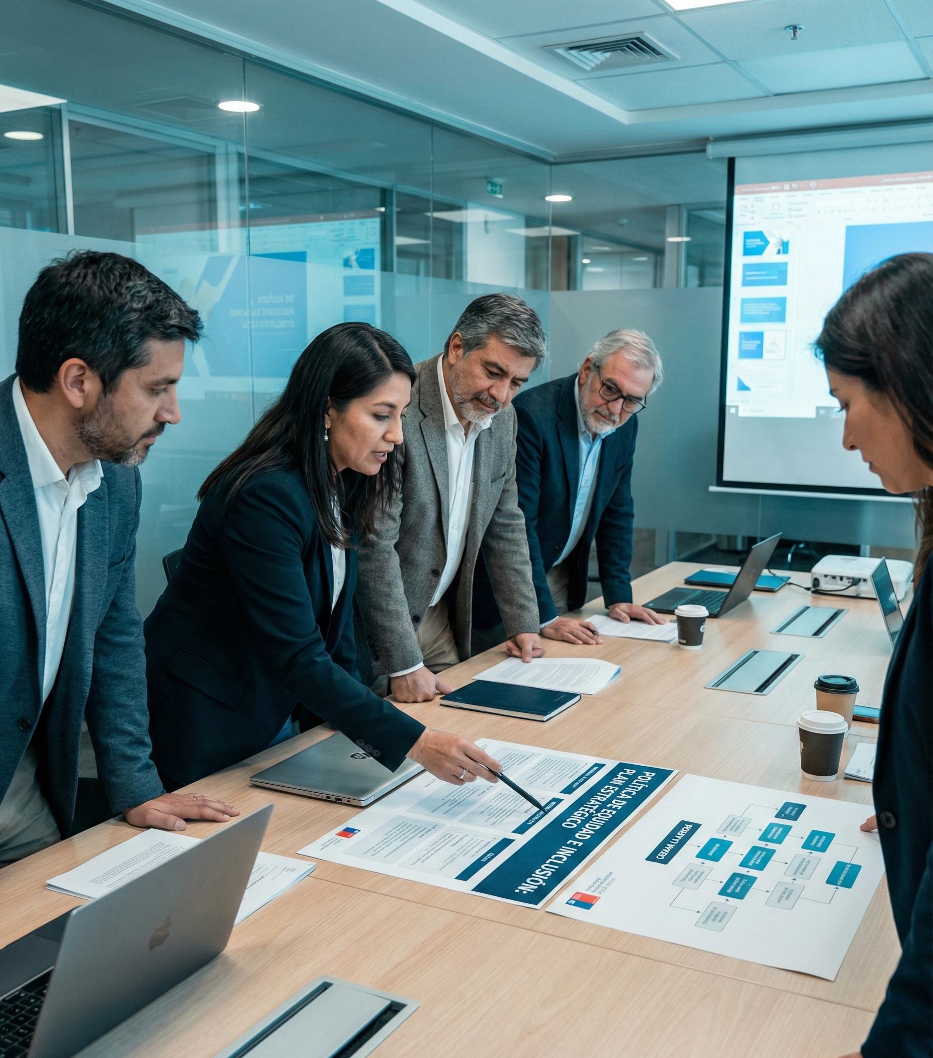 Equipo diverso diseñando programas estratégicos con enfoque de equidad e inclusión