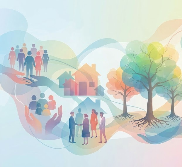 Comunidad diversa colaborando en proyectos sociales